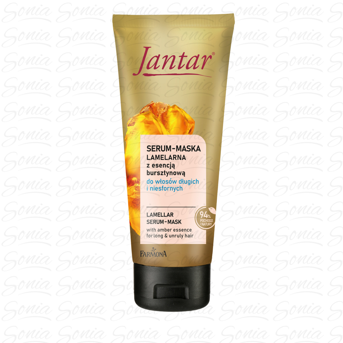 JANTAR Serum-maska lamelarna z esencją bursztynową do włosów długich i niesfornych 100 ml