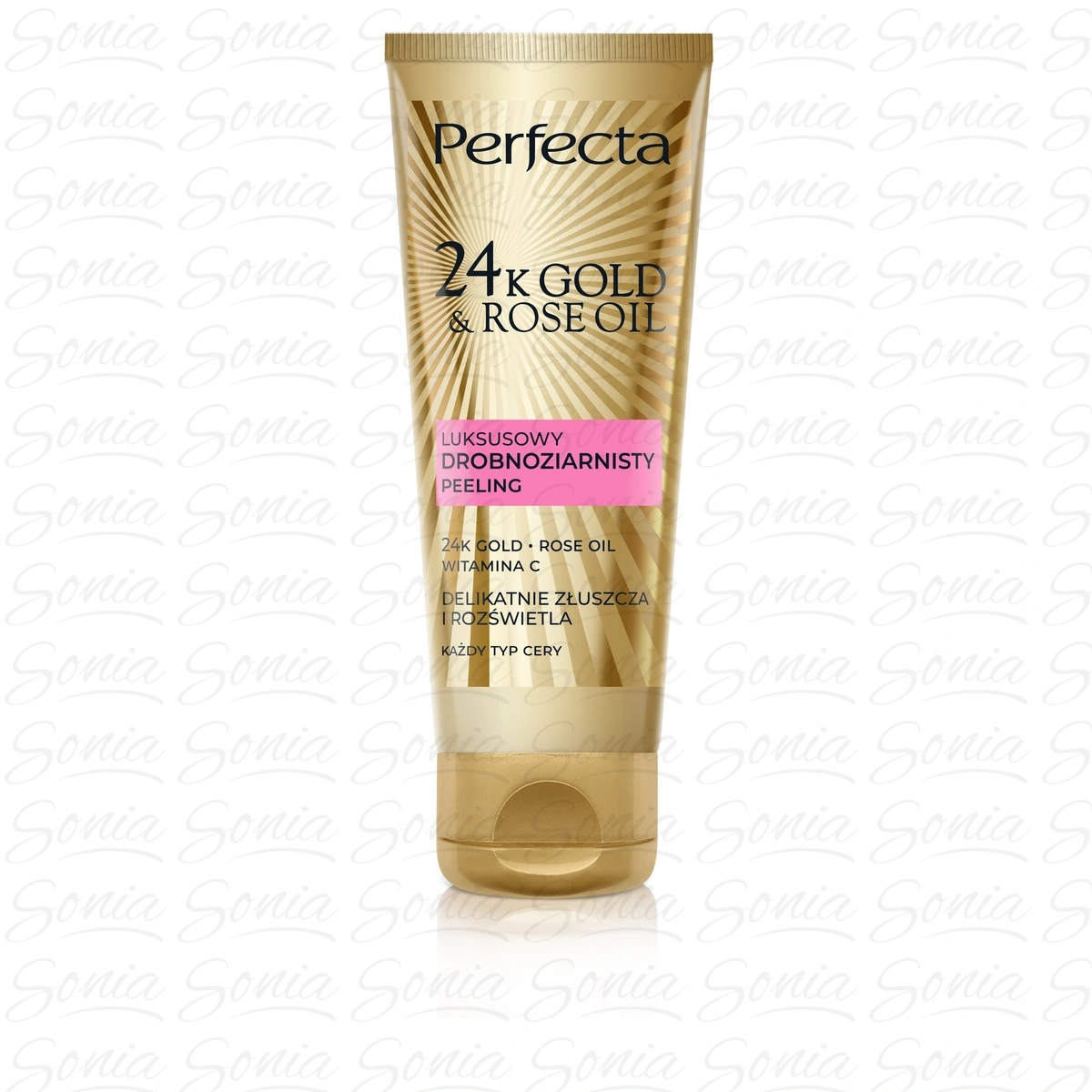 PERFECTA 24K Gold & Rose Oil Luksusowy peeling drobnoziarnisty 75 g