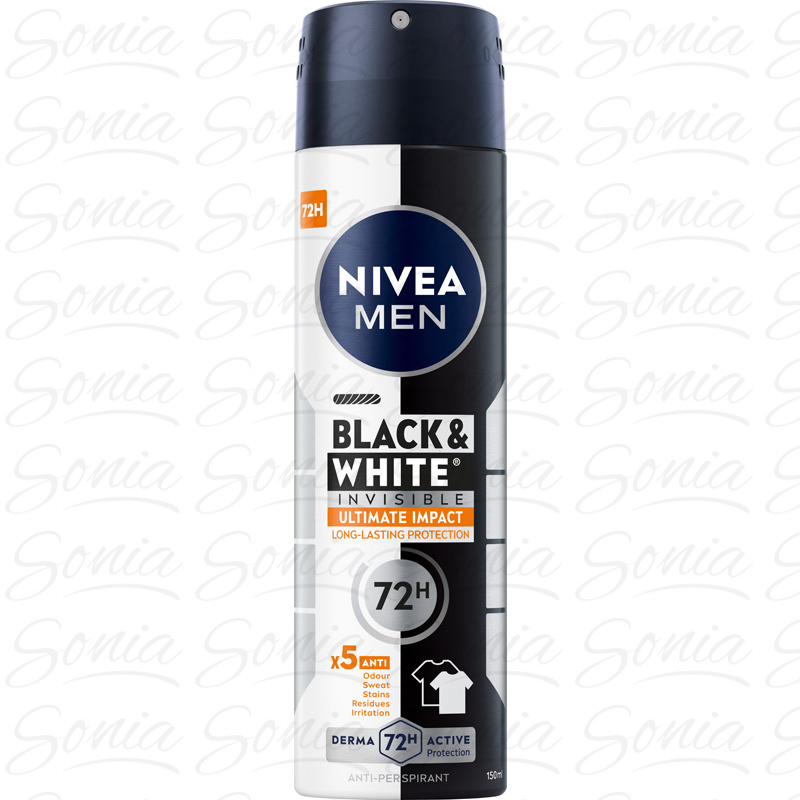 NIVEA MEN Antyperspirant w sprayu Black & White Invisible Ultimate Impact 150 ml