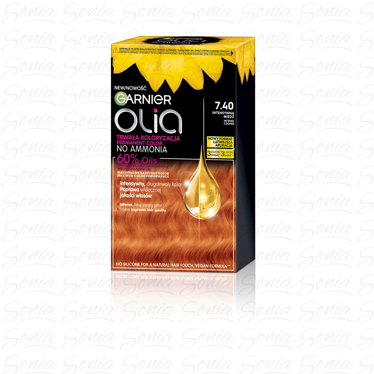 GARNIER Olia Farba do włosów nr 7.40 Intense Copper - Intensywna miedź