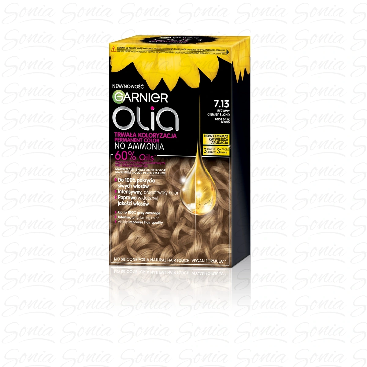 GARNIER Olia Farba do włosów nr 7.13 Beige Dark Blond - Beżowy ciemny blond