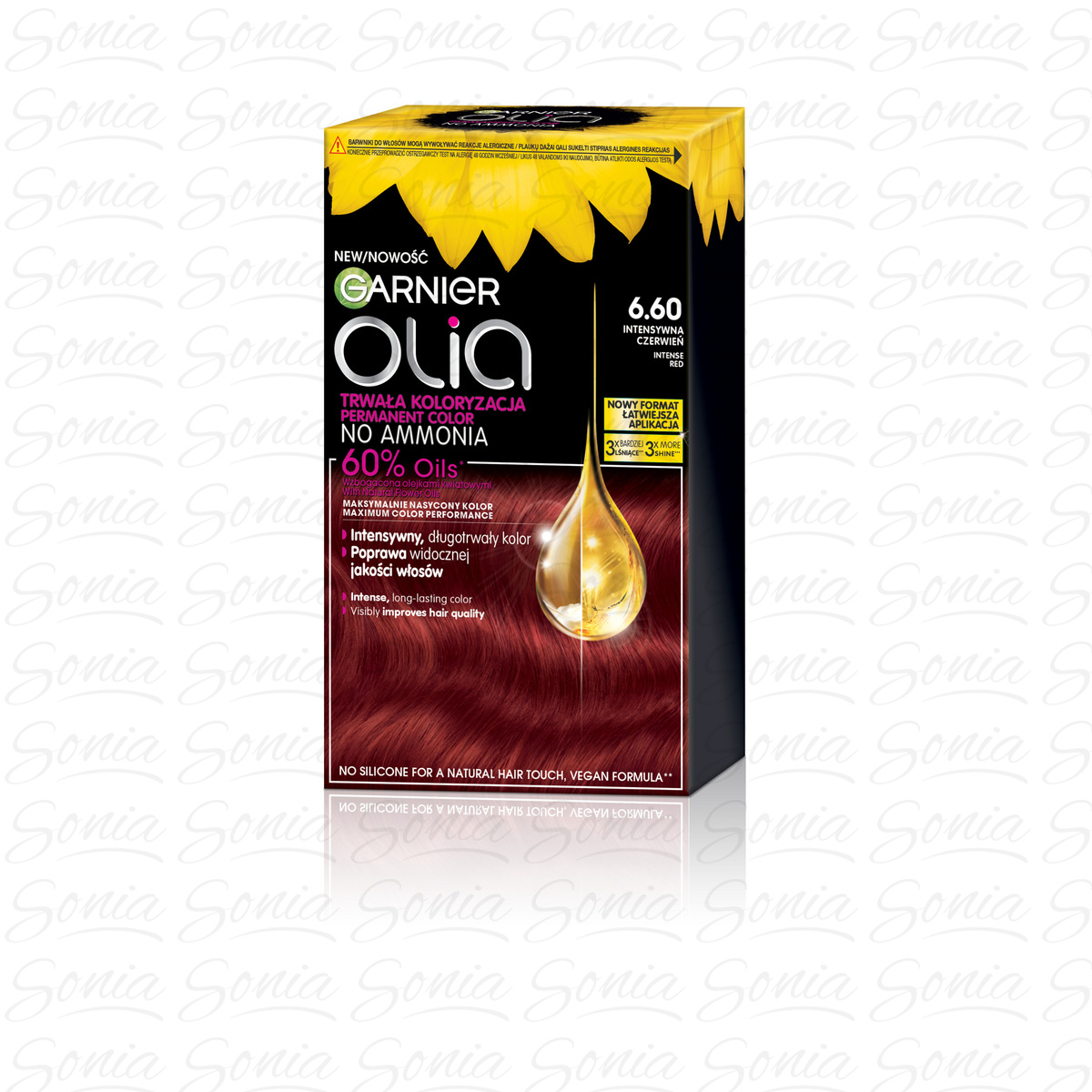 GARNIER Olia Farba do włosów nr 6.60 Intense Red - Intensywna czerwień