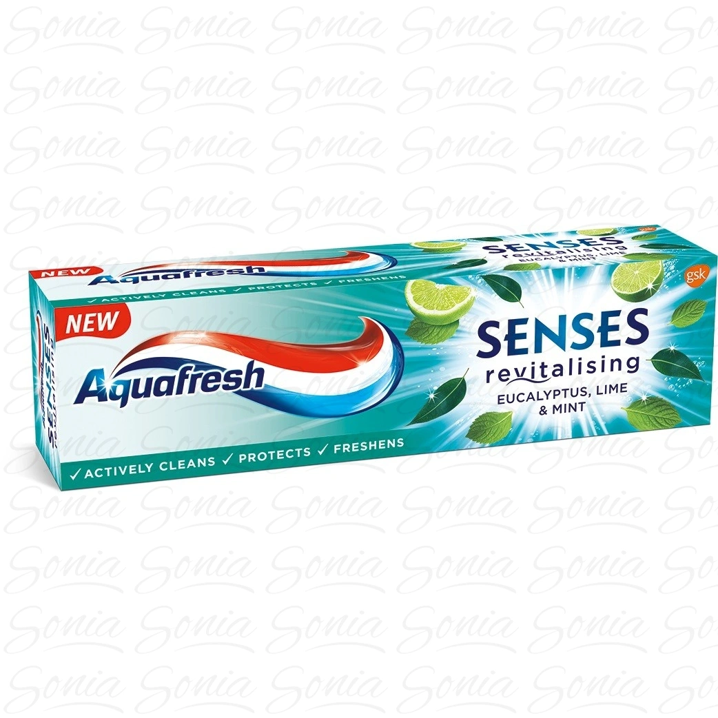 GSK AQUAFRESH Pasta SENSES Eucalyptus & Mięta 5054563108746