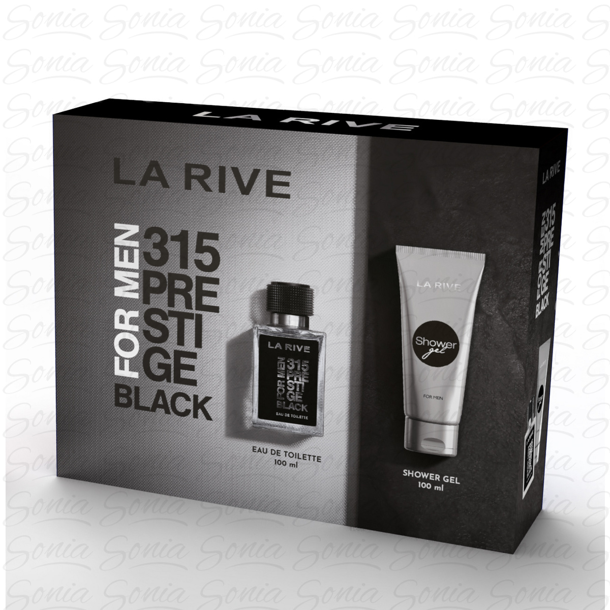 LA RIVE Zestaw prezentowy 315 Prestige Black For Man (woda toaletowa 100 ml + żel pod prysznic 100 ml)