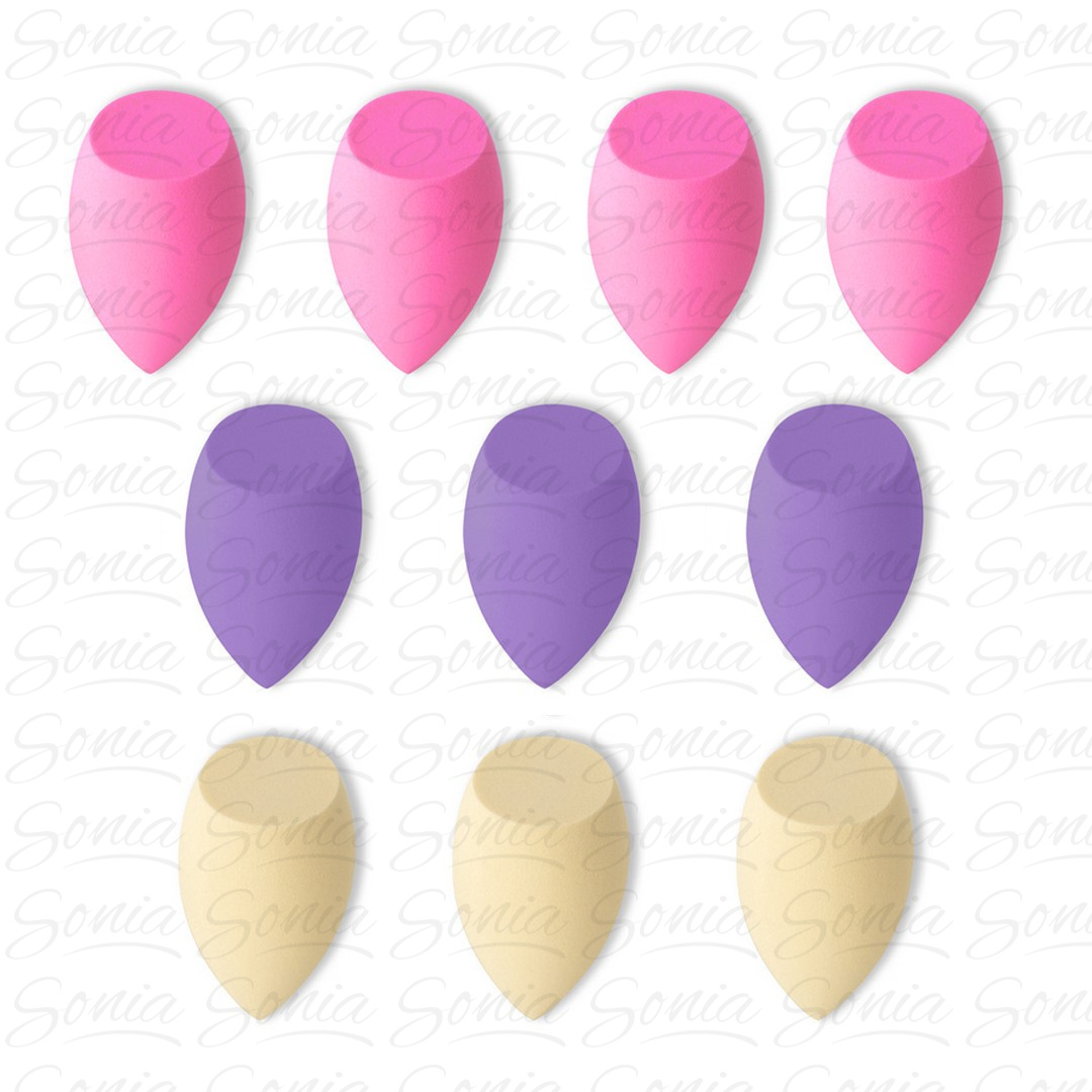 ECARLA ZESTAW GB12 Gąbki do makijażu  PASTEL - 10szt
