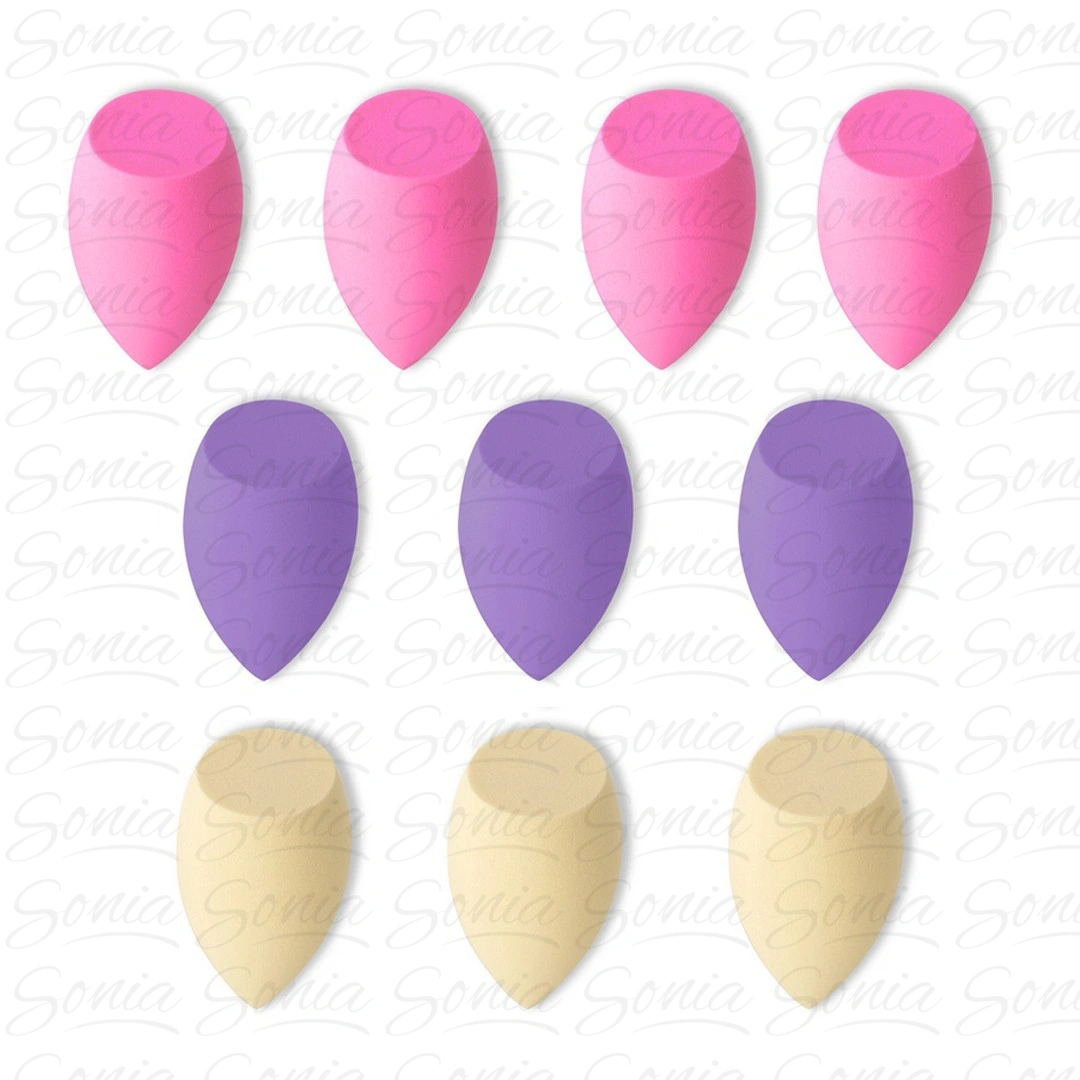 ECARLA ZESTAW GB12 Gąbki do makijażu  PASTEL - 10szt