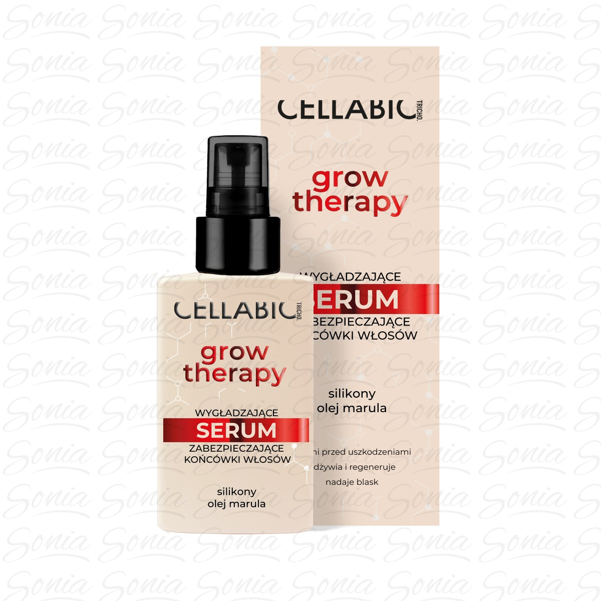 CELLABIC TRICHO Grow Therapy Wygładzające Serum silikonowe zabezpieczające końcówki włosów 50 ml
