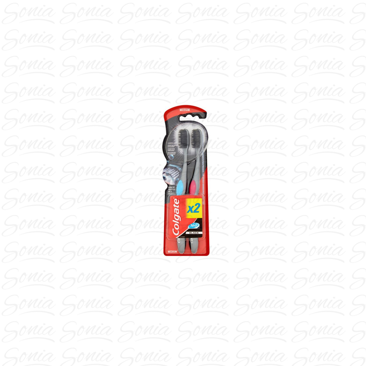COLGATE Black 360° Szczoteczka do zębów - średnia 1 + 1 gratis