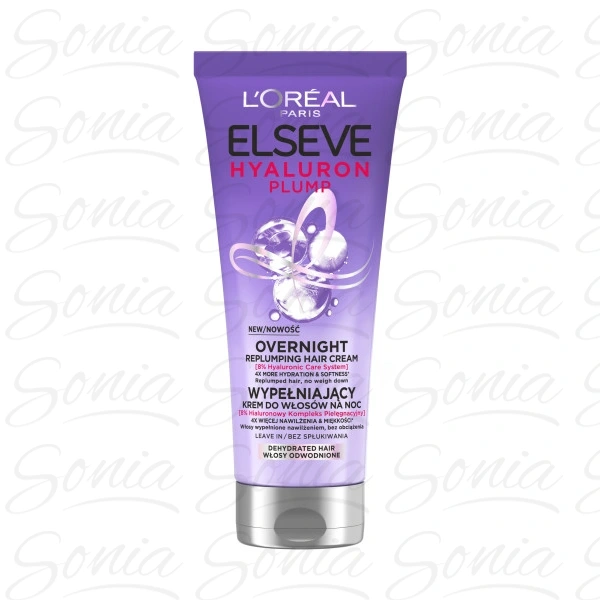 LOREAL ELSEVE Hyaluron Plump Wypełniający krem do włosów na noc, bez spłukiwania 200 ml