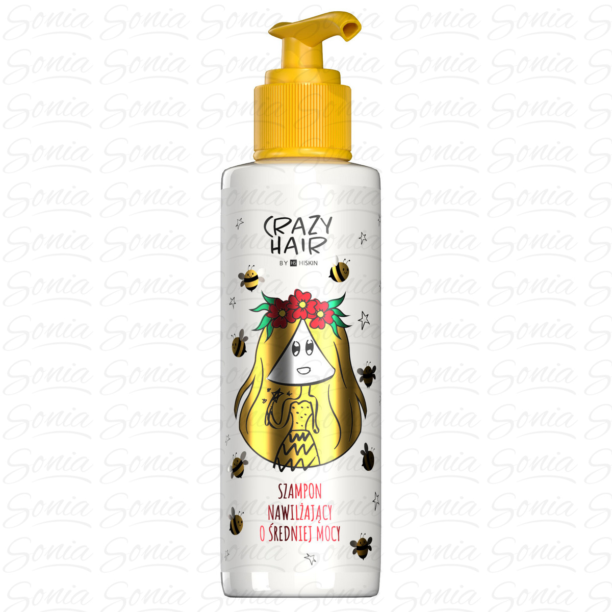 HISKIN Crazy Hair Szampon do włosów nawilżający o średniej mocy - z miodem 300 ml