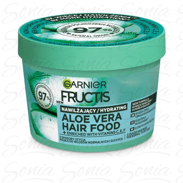 GARNIER Fructis Hair Food Maska nawilżająca do włosów normalnych & suchych - Aloe Vera 400 ml