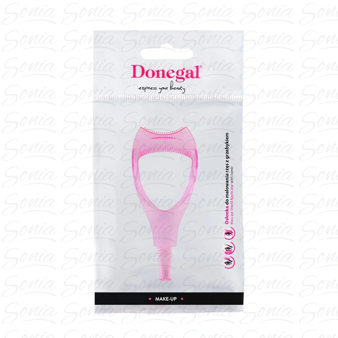 DONEGAL Aplikator - osłonka do malowania rzęs z grzebykiem 3w1 (4122)