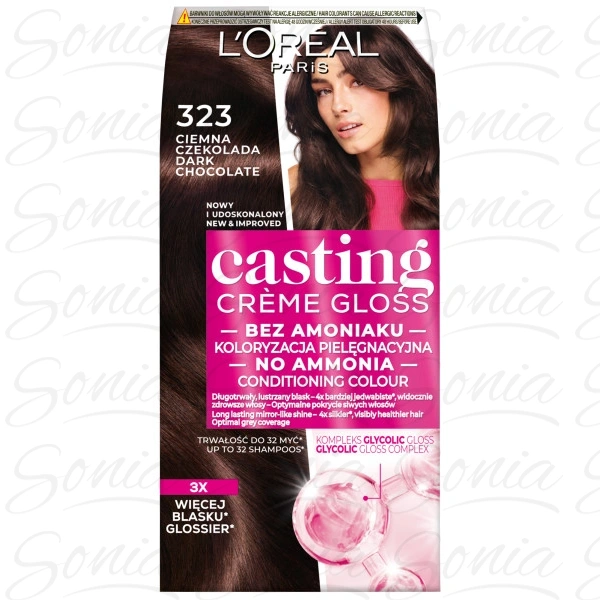 LOREAL Casting Creme Gloss Krem koloryzujący 323 Ciemna czekolada