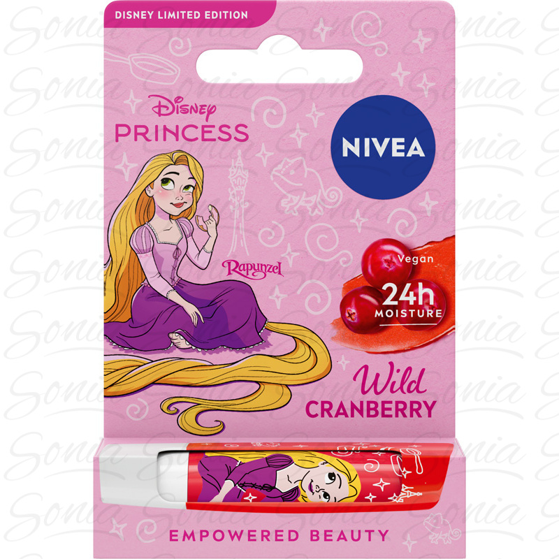 NIVEA Disney Princess Pielęgnująca pomadka do ust Wild Crunberry Roszpunka - edycja limitowana 4.8 g