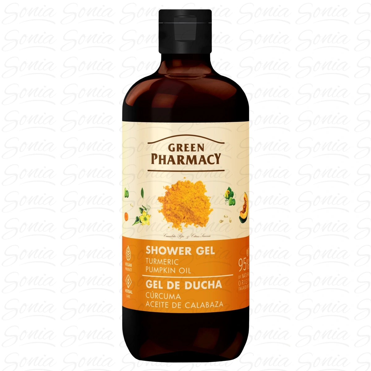 GREEN PHARMACY Żel pod prysznic - Kurkuma + Olejek Dyniowy 500 ml