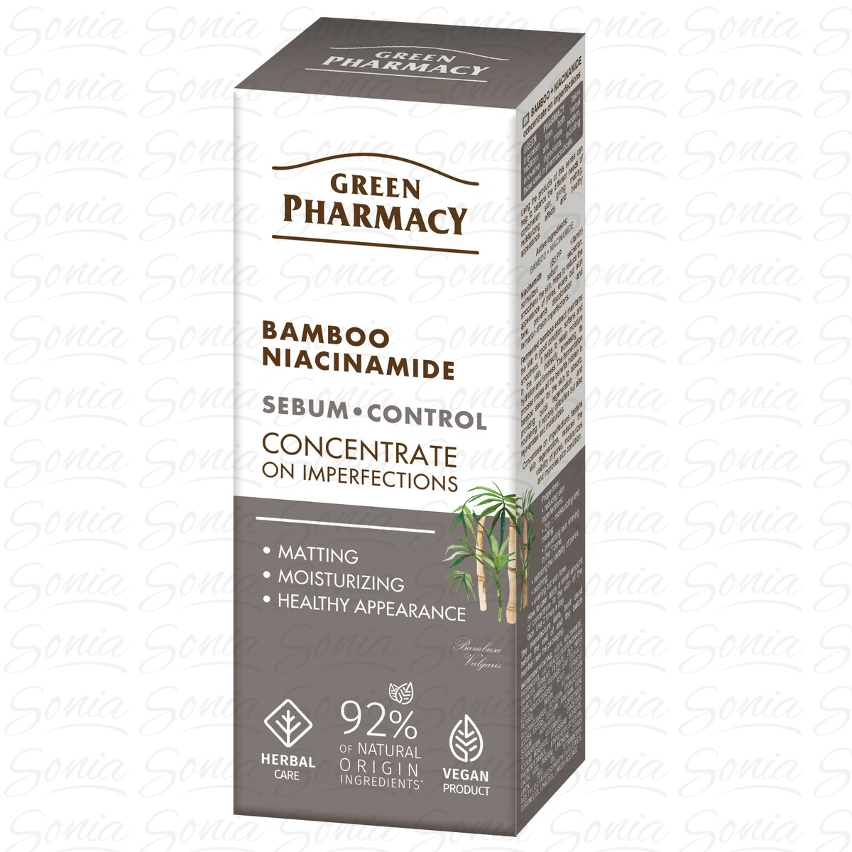 GREEN PHARMACY Bambus + Niacynamid Koncentrat przeciw niedoskonałościom 30 ml