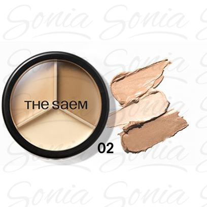 SAEM Cover Perfection Korektor do twarzy Triple Pot 02 Contour Beige