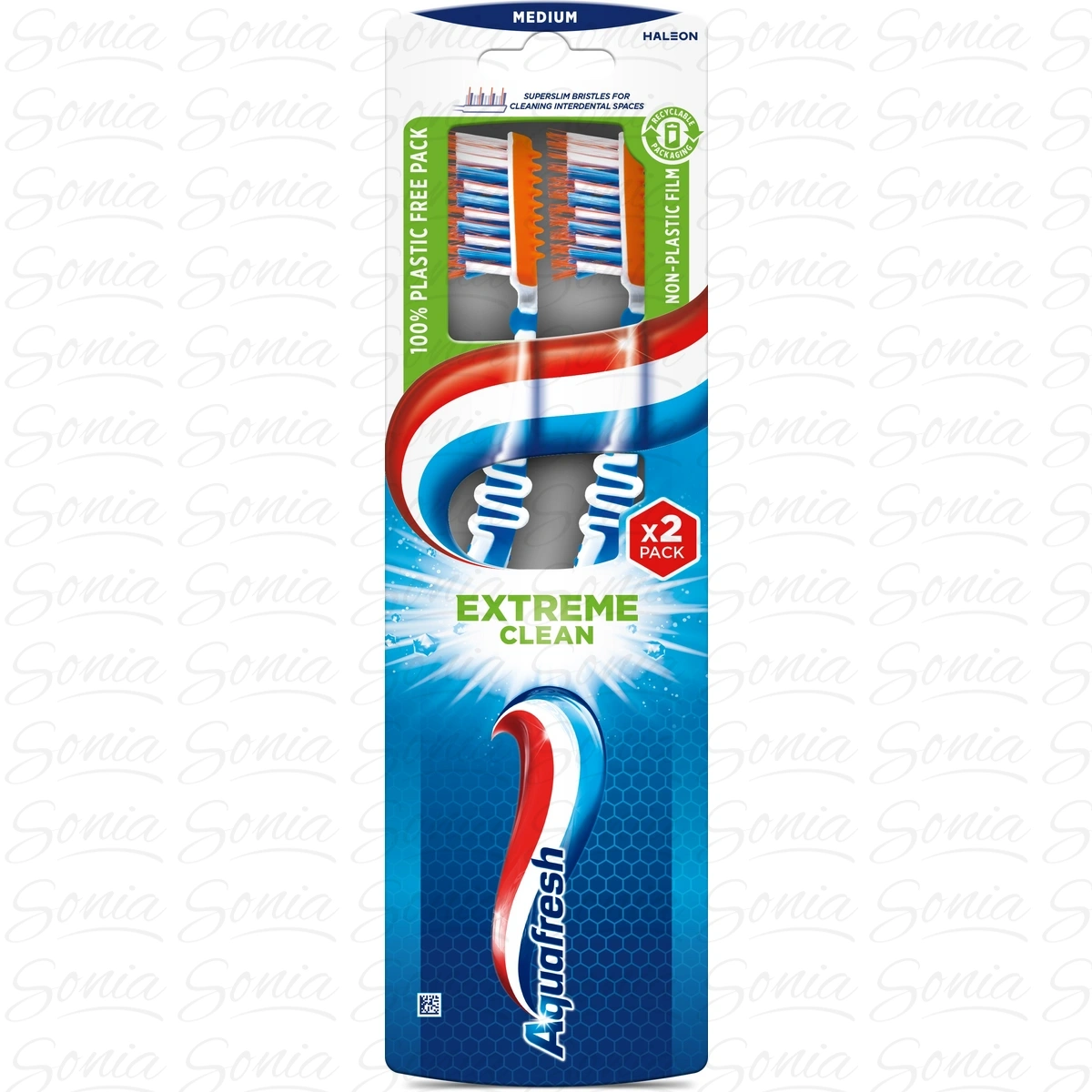AQUAFRESH Szczoteczka do zębów Extreme Clean - medium (średnia) DUO - 2 sztuki - mix kolorów