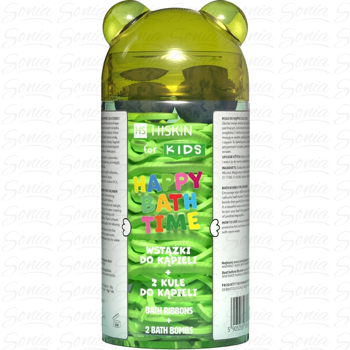 HISKIN for Kids Happy Bath Time Wstążki do kąpieli + 2 Kule do kąpieli - Miś