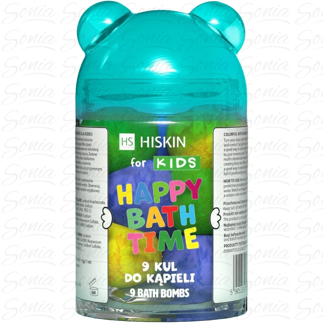 HISKIN for Kids Happy Bath Time Kule do kąpieli - Miś  9 sztuk