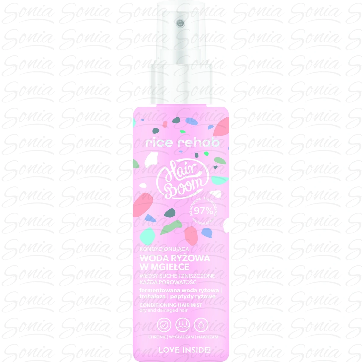 HAIRBOOM Rice Rehab Kondycjonująca woda ryżowa do włosów w mgiełce 200 ml