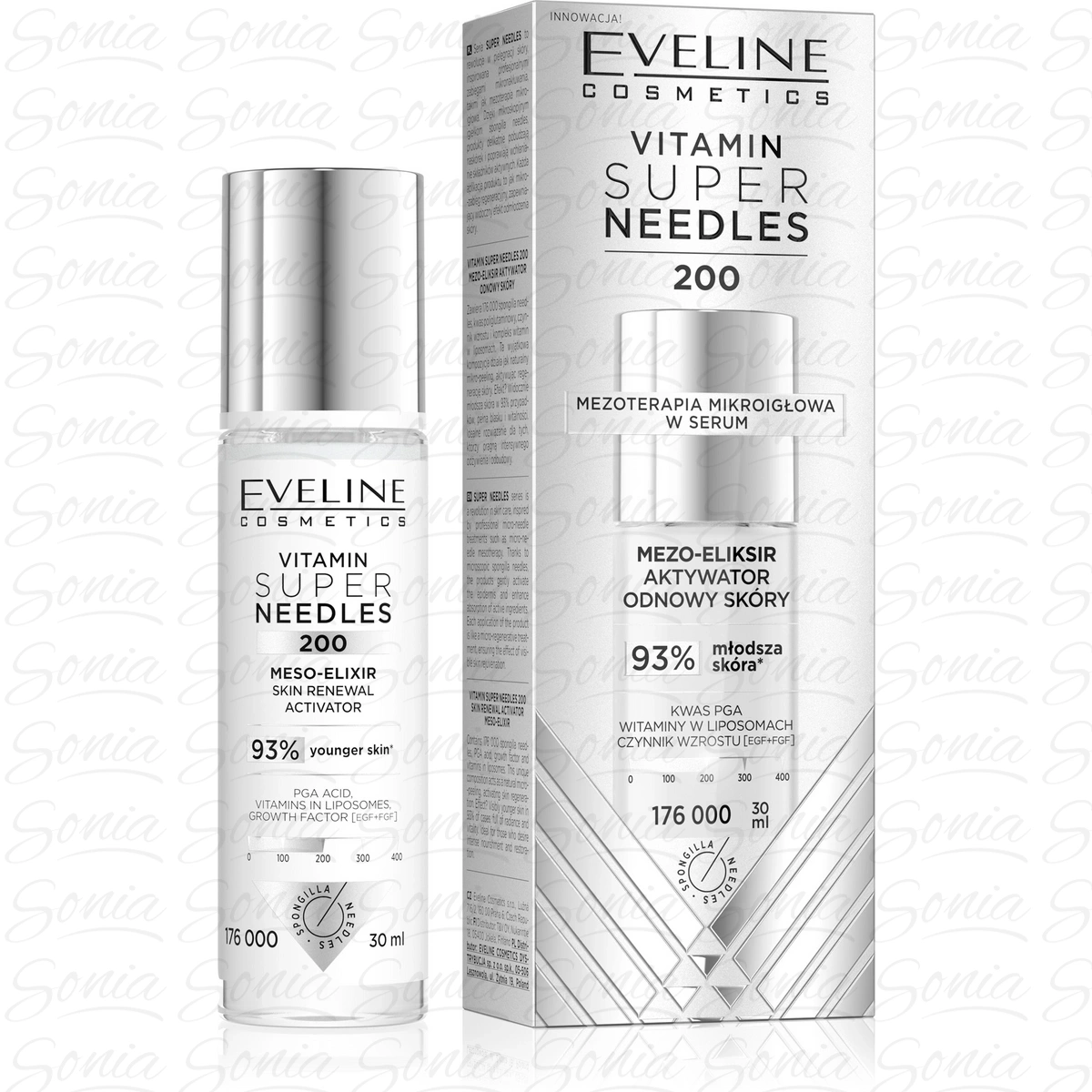 EVELINE Vitamin Super Needles 200 Mezo-eliksir aktywator odnowy skóry 30 ml