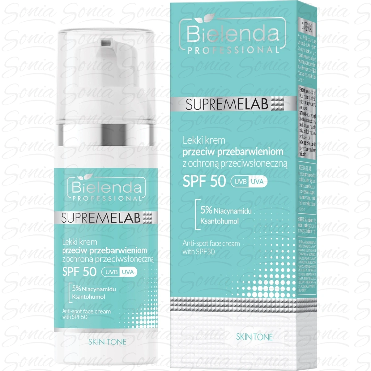 BIELENDA PROFESSIONAL  Supremelab Skin Tone Lekki Krem przeciw przebarwieniom z SPF50 UVA/UVB 50 ml