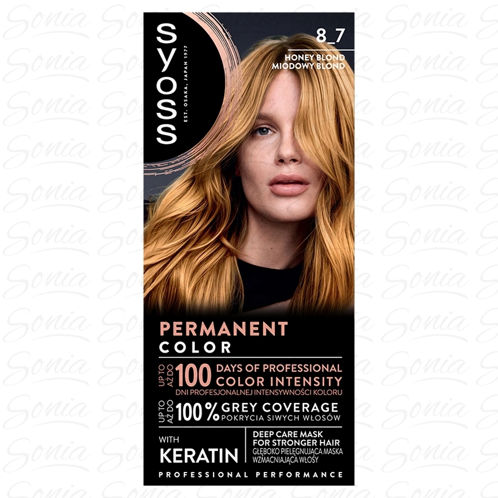 SYOSS Permanent Color Farba do włosów 8_7 Miodowy Blond