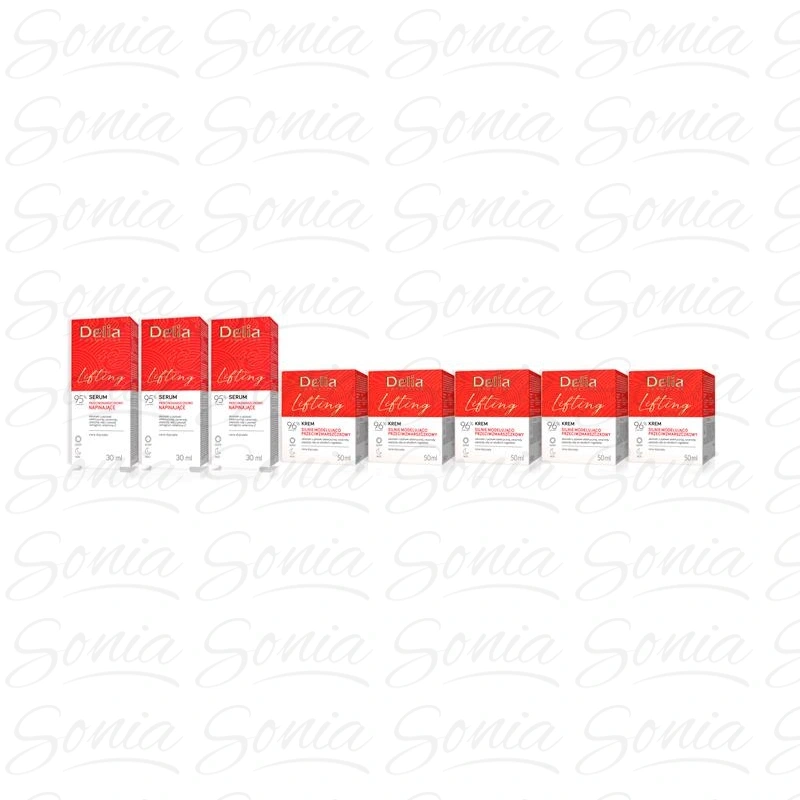 DELIA Zestaw Lifting (5 x Krem do twarzy + 3 x Serum do twarzy)