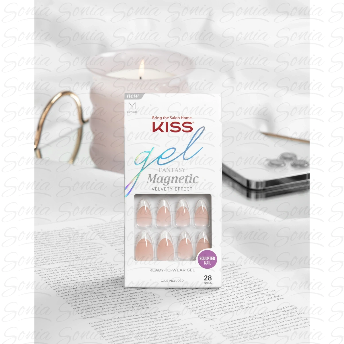 KISS Sztuczne Paznokcie Gel Fantasy Magnetic - North Coast (rozmiar M) 1op.(28szt)