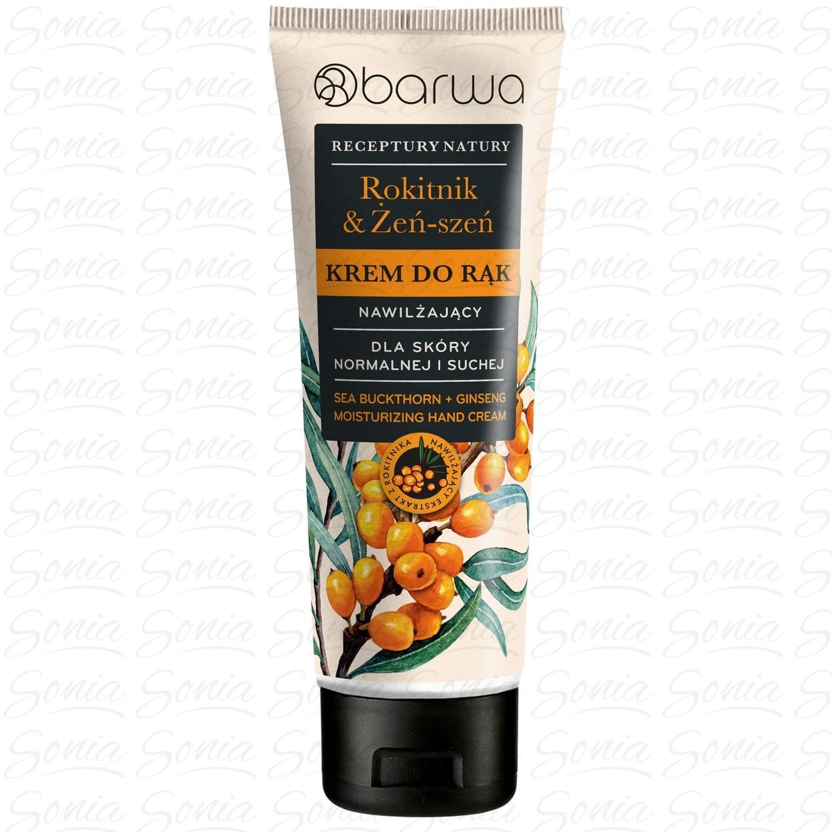 BARWA Receptury Natury Krem do rąk nawilżający - Rokitnik & Żeń-Szeń 100 ml