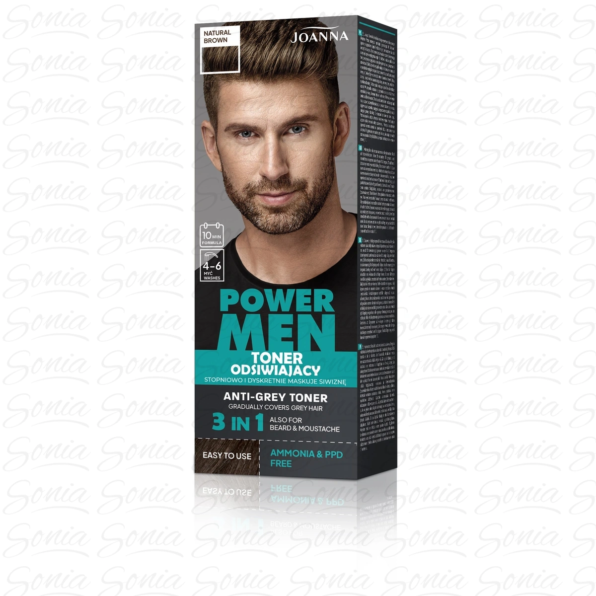 JOANNA Power Men Toner odsiwiający 04 Natural brown 80 g