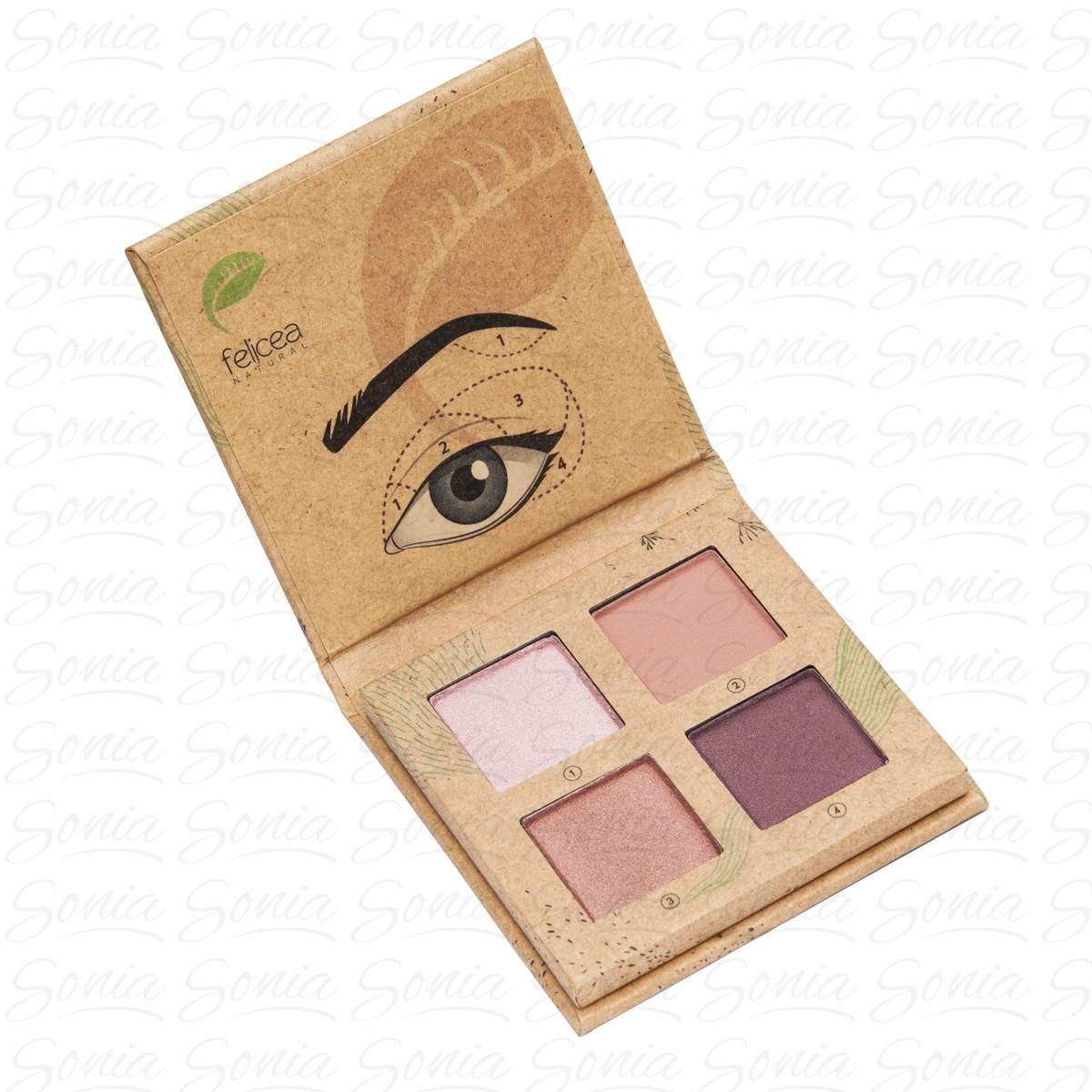 FELICEA Naturalna Paleta czterech naturalnych cieni do powiek 202 Light rose 3,2 g