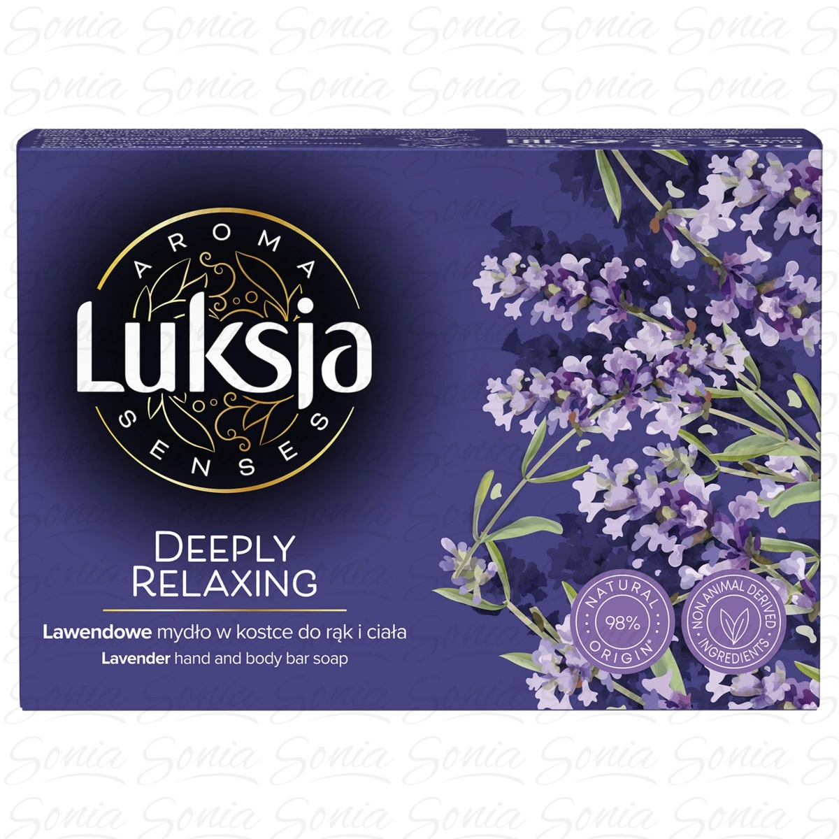 LUKSJA Aroma Senses Deeply Relaxing Lawendowe mydło w kostce do rąk i ciała 90 g