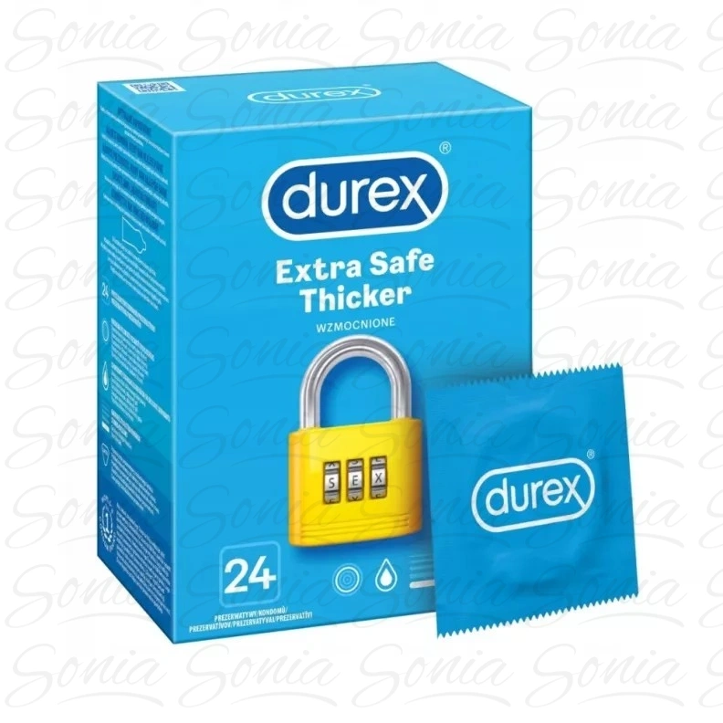 DUREX Extra Safe Prezerwatywy wzmocnione zwiększoną ilością lubrykantu 24 sztuki