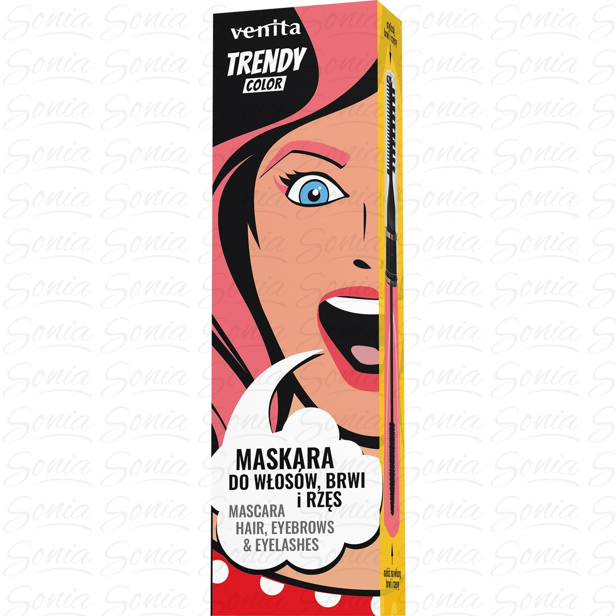 VENITA Trendy Maskara 3w1 włosy brwi rzęsy nr.30 Candy Pink 13 g