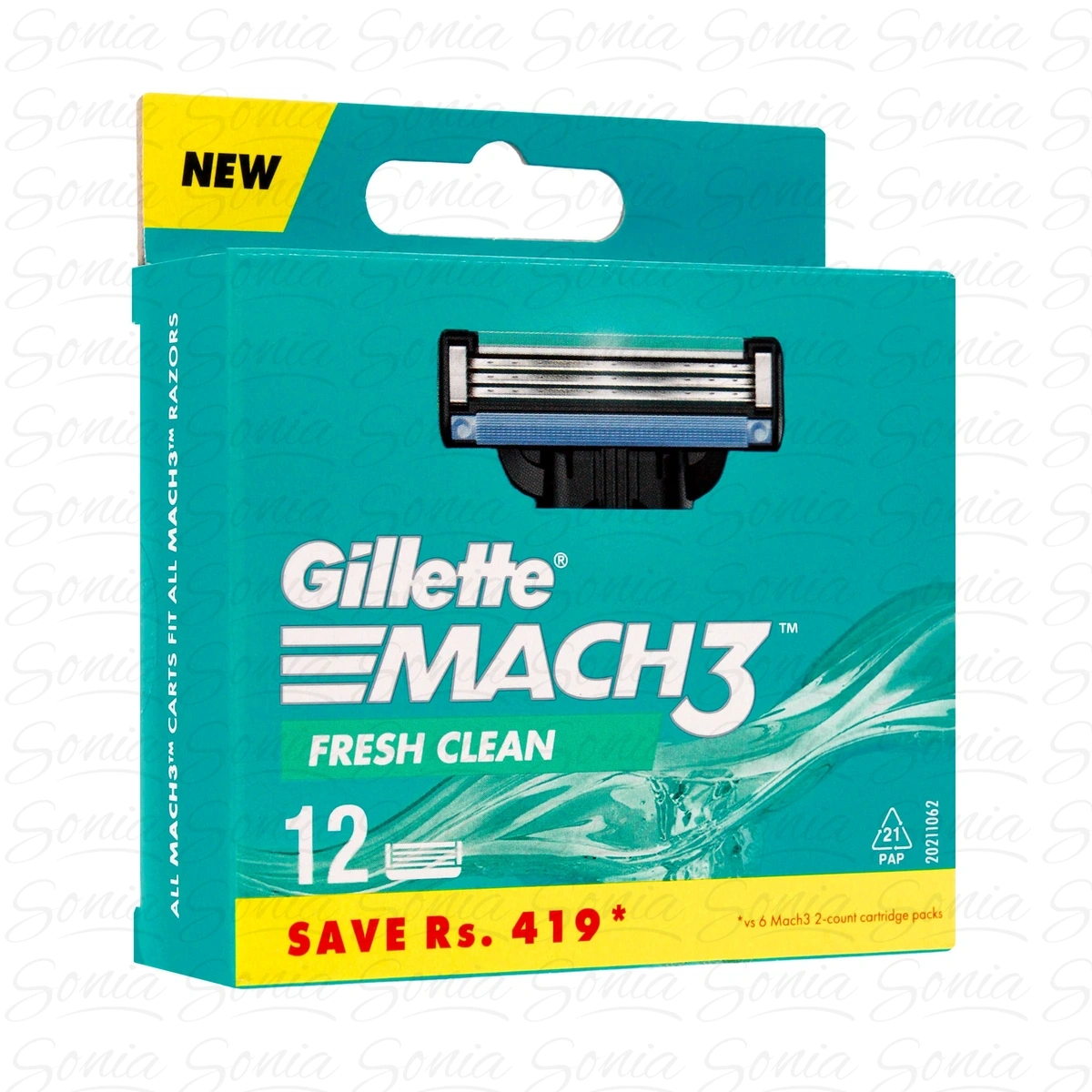 GILLETTE Mach3 Ostrza wkłady wymienne do maszynki do golenia dla mężczyzn 1 op. - 12 szt.
