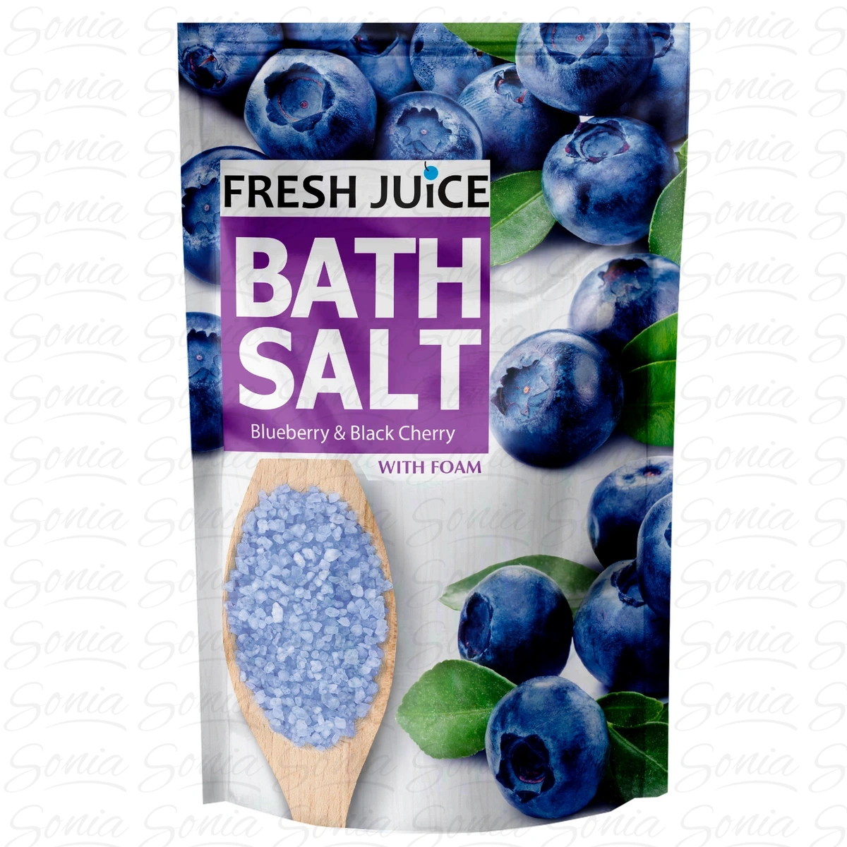 FRESH JUICE Sól do kąpieli z pianą Blueberry & Czarna Wiśnia 500 ml