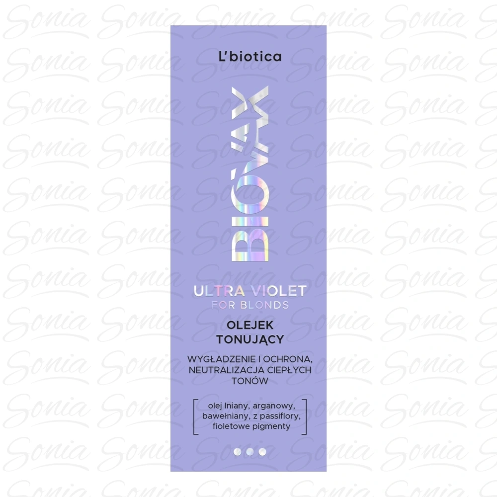 L'BIOTICA Biovax Ultra Violet Olejek tonujący do włosów blond 50 ml