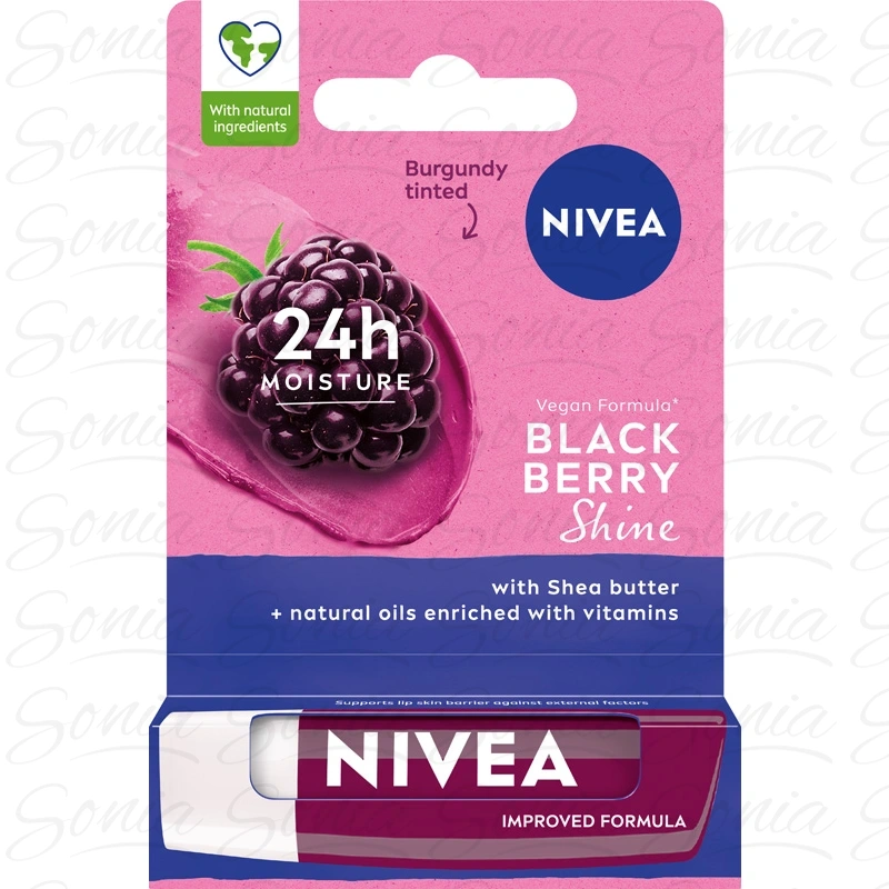 NIVEA Lip Care Pielęgnująca pomadka do ust - Blackberry Shine 4,8g