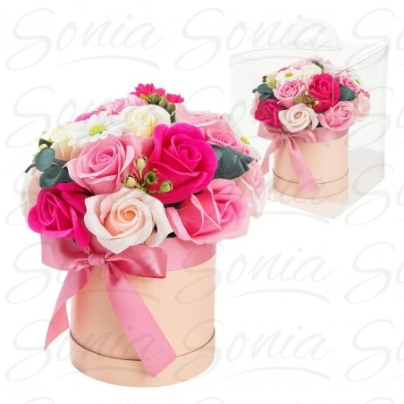 ECARLA Flower Box Bukiet zapachowych kwiatów mydlanych w pudełku BUK23