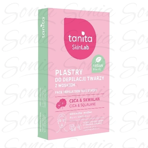 TANITA Skin Lab Plastry z woskiem do depilacji twarzy dla skóry suchej i wrażliwej - CICA & Skwalan 1 op.