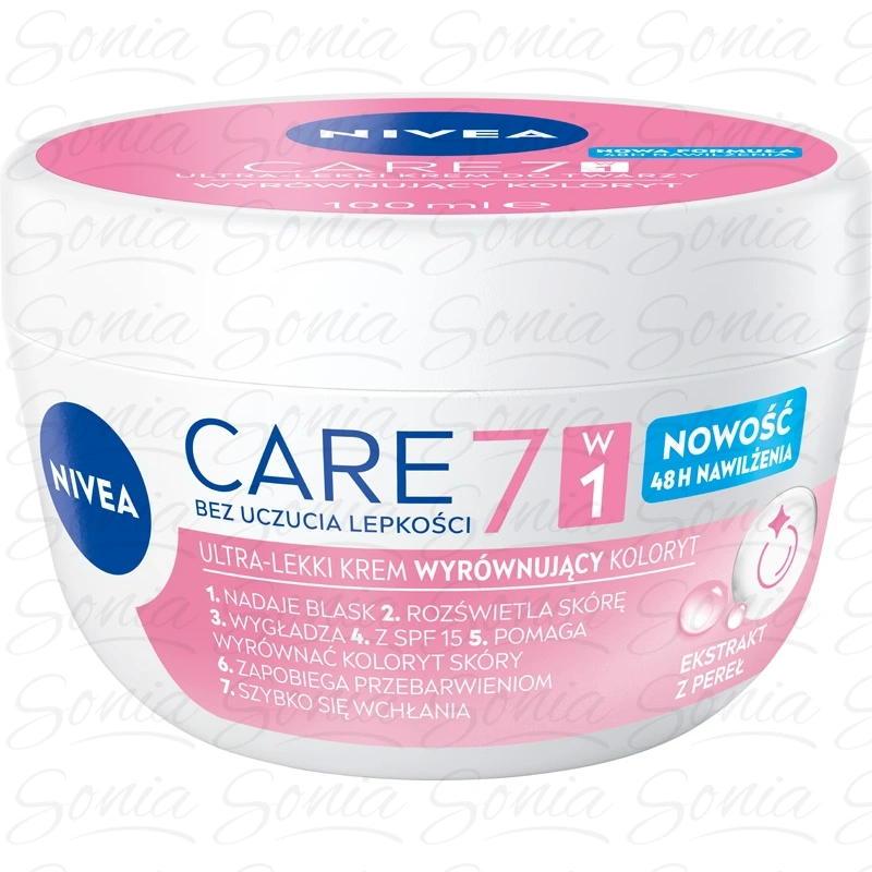NIVEA Care 7w1 Ultra-Lekki krem do twarzy wyrównujący koloryt 100 ml