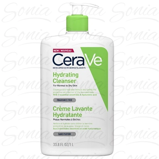 CERAVE Hydrating Cleanser Nawilżająca emulsja do mycia dla skóry normalnej i suchej 1000 ml