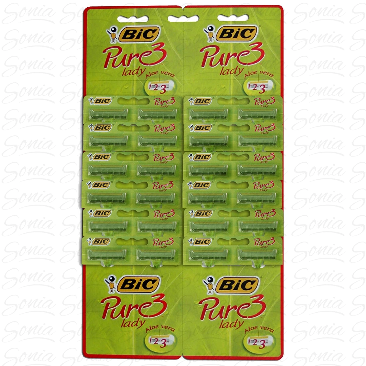 Bic Maszynka do golenia Pure 3 Lady zielona - karta 24szt 3086126727417
