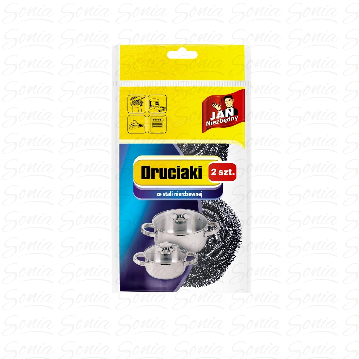 Sarantis Jan Niezbędny Zmywak druciak ze stali nierdzewnej 2szt 5900536230320