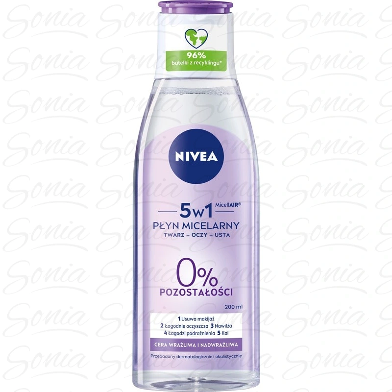 Nivea Micellair Płyn micelarny 5w1 do cery wrażliwej i nadwrażliwej 200ml 4005808936724