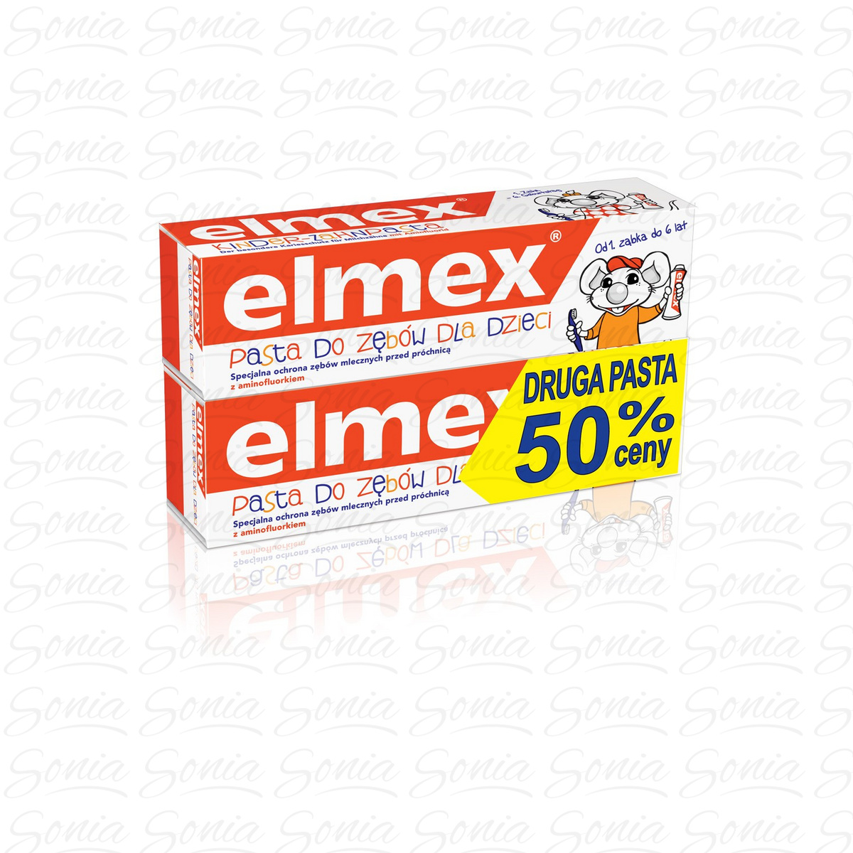 Elmex Pasta do zębów Dla Dzieci 0 do 6 lat + druga 50%  50mlx2 8714789973128