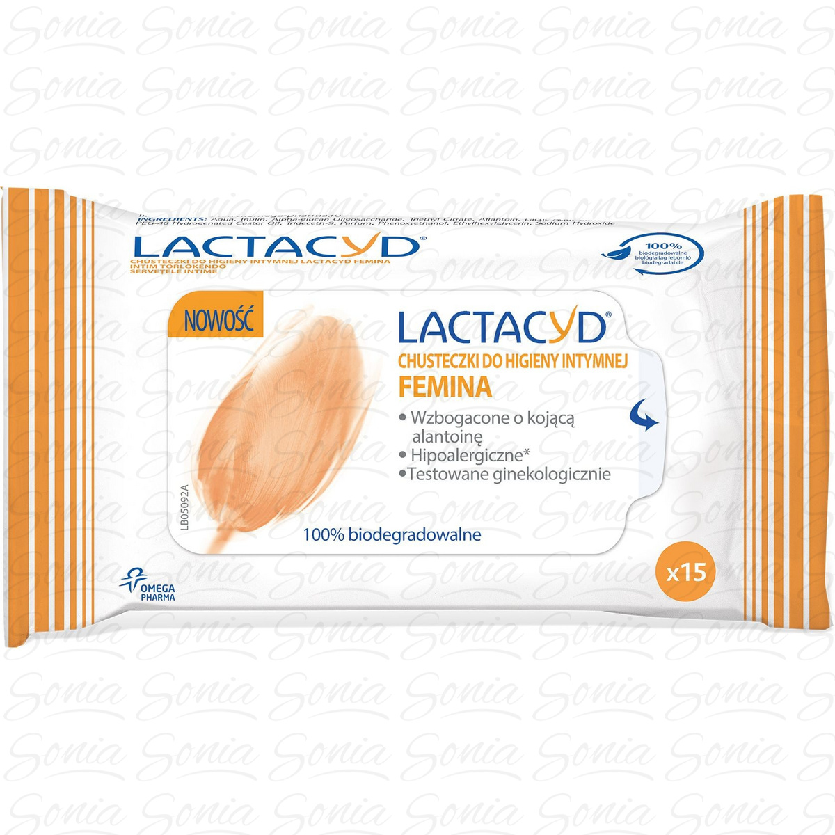 Lactacyd Femina Chusteczki do higieny intymnej 1op-15szt 5391520943560