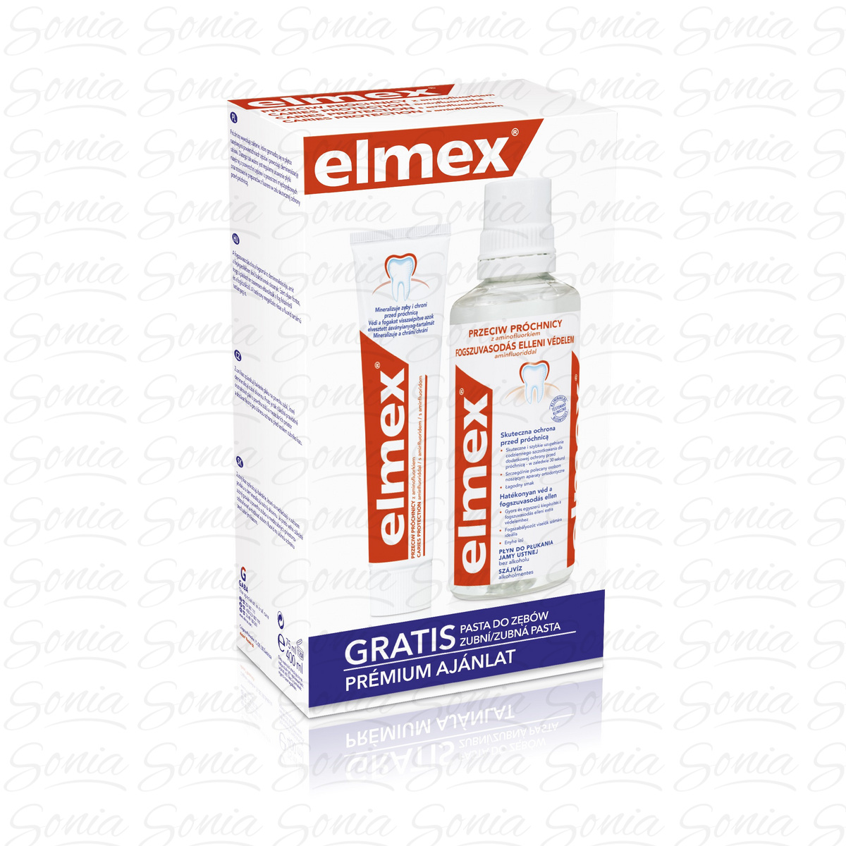 Elmex Zestaw w kasecie Przeciw Próchnicy (płyn do płukania ust 400ml + pasta do zębów 75ml) 8714789994185